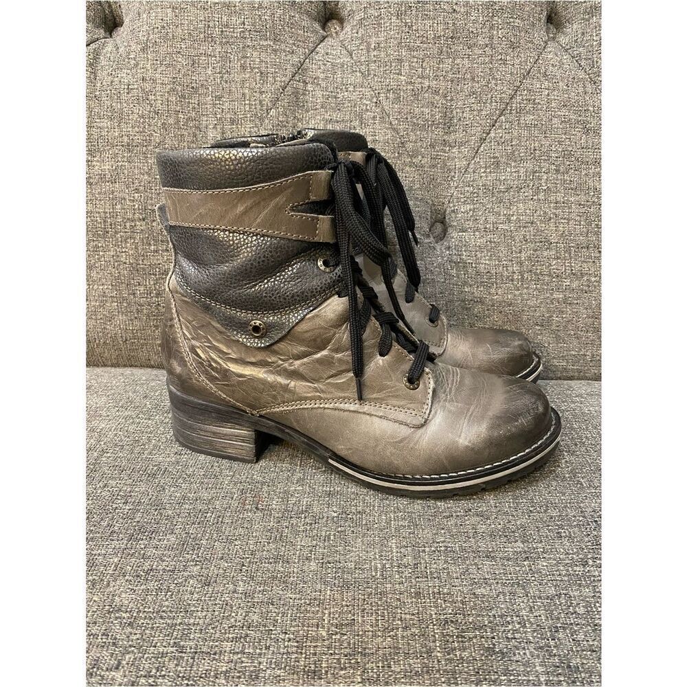Dromedaris Kara Lace-Up Gray Ankle Boots Women’s Size 8.5